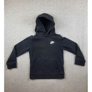 Nike Kids Sportswear Club Fleece Pullover Hoodie Sweatshirt Black‎ Size 7